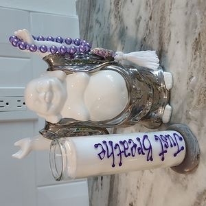 Buddha Meditation Bundle with Pocket Mala Beads, Geode and Candle - All for $18